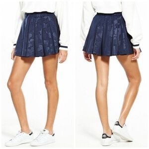 Adidas XS Navy Camo Pleated Tenniscore Elastic Waist Athleisure Mini Skirt